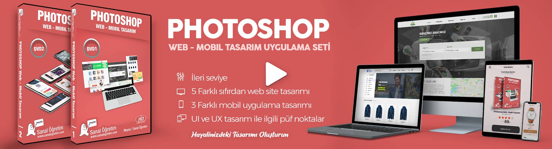 Photoshop Web - Mobil Arayüz Tasarımı Uygulama Seti