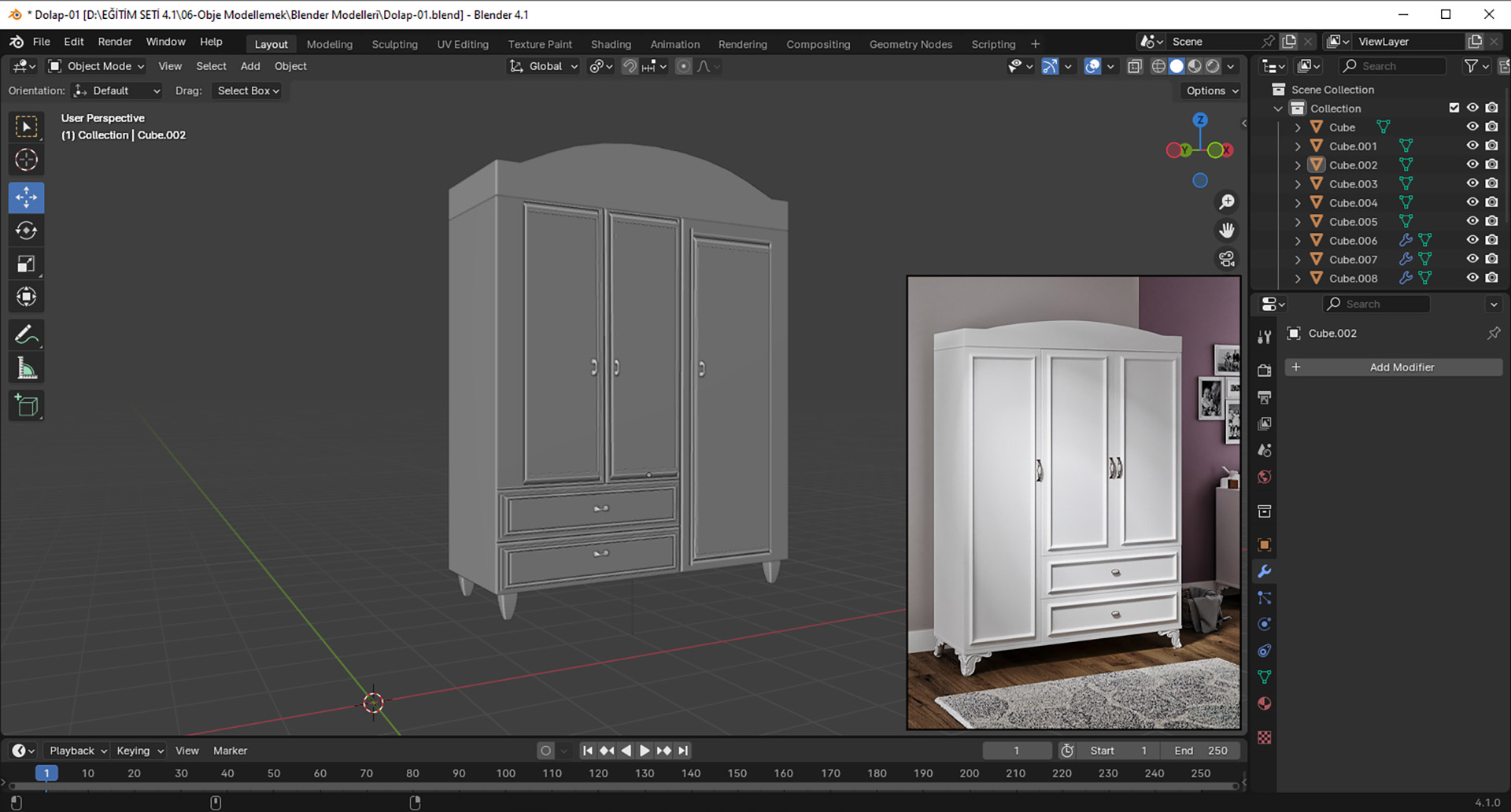 Blender 4.1 Modelleme, Renklendirme, İskeletlendirme | Sanal Öğretim