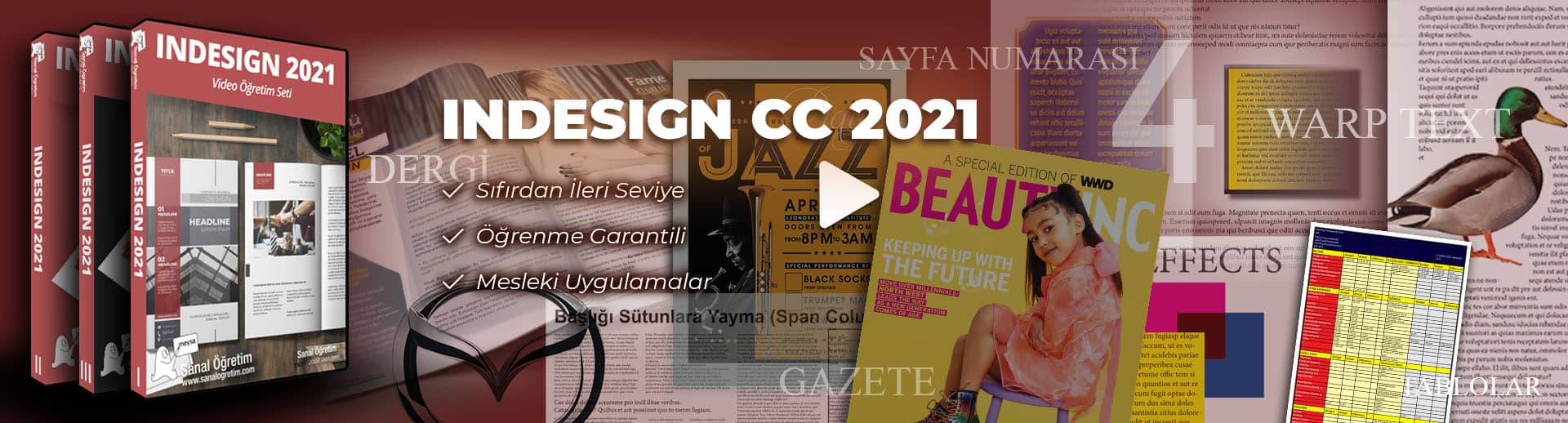 inDesign 2021 Eğitim Seti