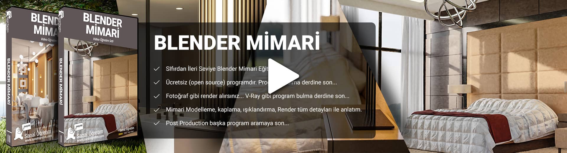 Blender Mimari İç Mekan Eğitim Seti