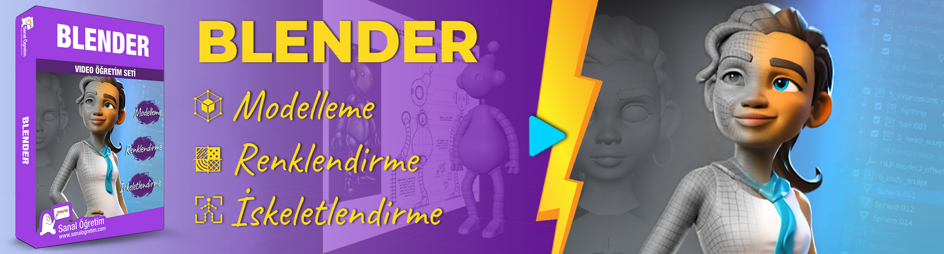 Blender 4.1 Modelleme, Renklendirme, İskeletlendirme