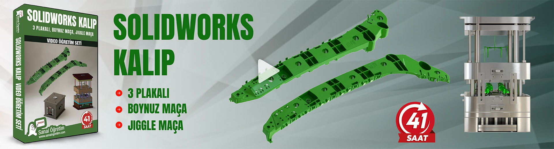 SolidWorks Kalıp İleri. 3 Plakalı, Boynuz Maça, Jiggle Maça Uygulama