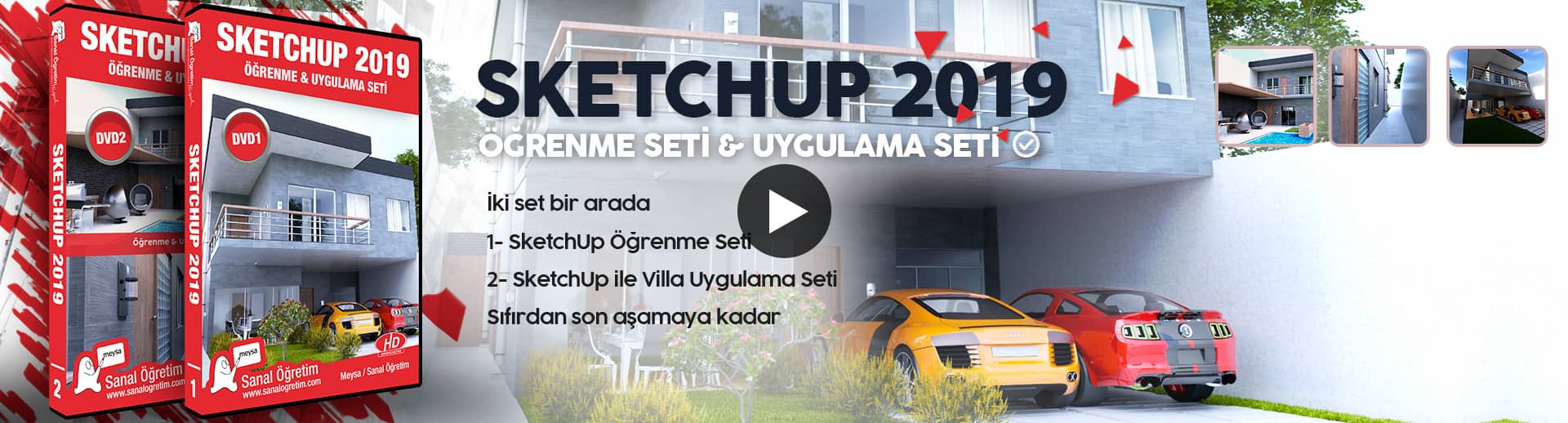 SketchUp 2019 Öğrenme Seti ve Uygulama Seti