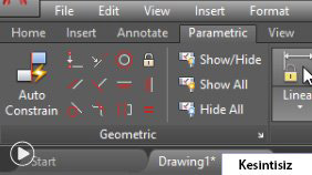 Parametrik Menüsü (Sınırlayıcılar) 