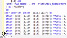 SQL Servera il ve İlçeleri Otomatik Olarak Eklemek