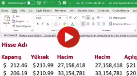 STOKGEÇMİŞİ Formülü - Hisse Senedi İçin