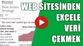 Web Sitesinden Excele Veri Çekmek