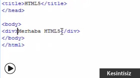 HTML de div Etiketinin Yapısı