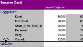 EXCEL: Senaryo Oluşturmak