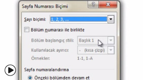 WORD: Sayfa numaraları eklemek